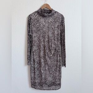 The Limited Leopard Print Cowl Neck Midi Dress | XL
